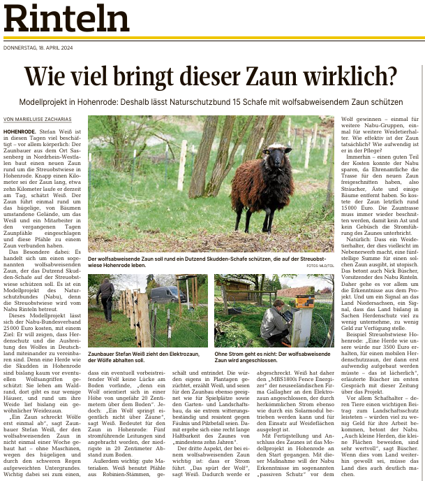 Wie viel bringt dieser Zaun gegen Wolfsangriffe?
